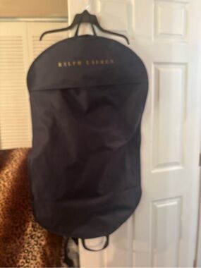 Ralph Lauren Black Travel Garment Bag with Gold Logo